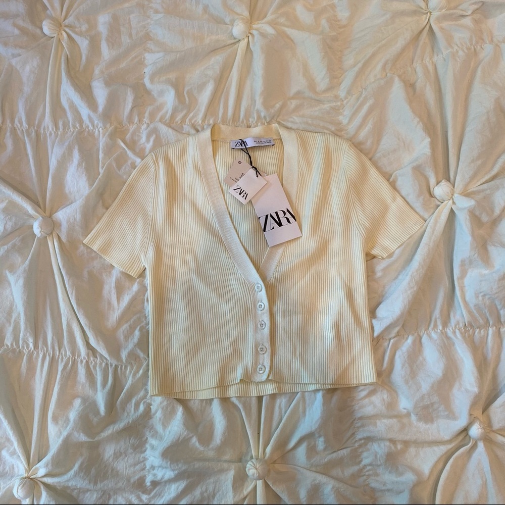 Zara white cropped top